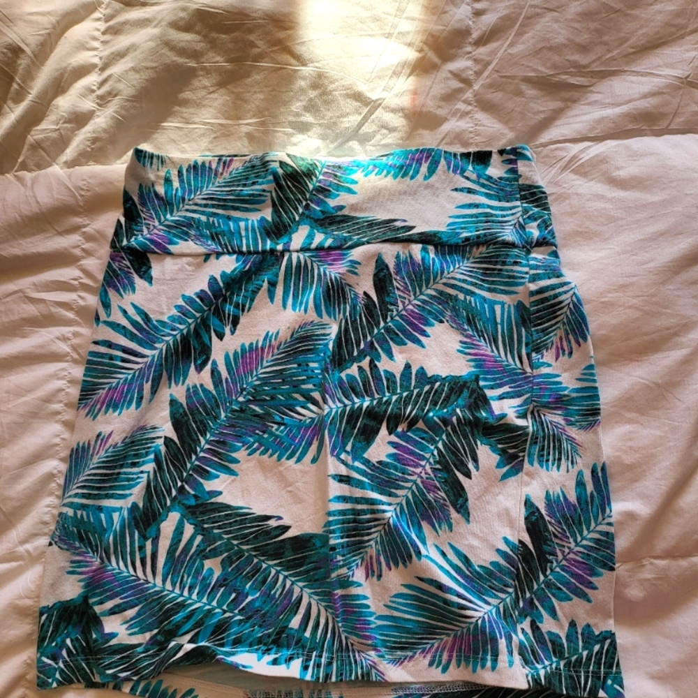Blue palm skirt